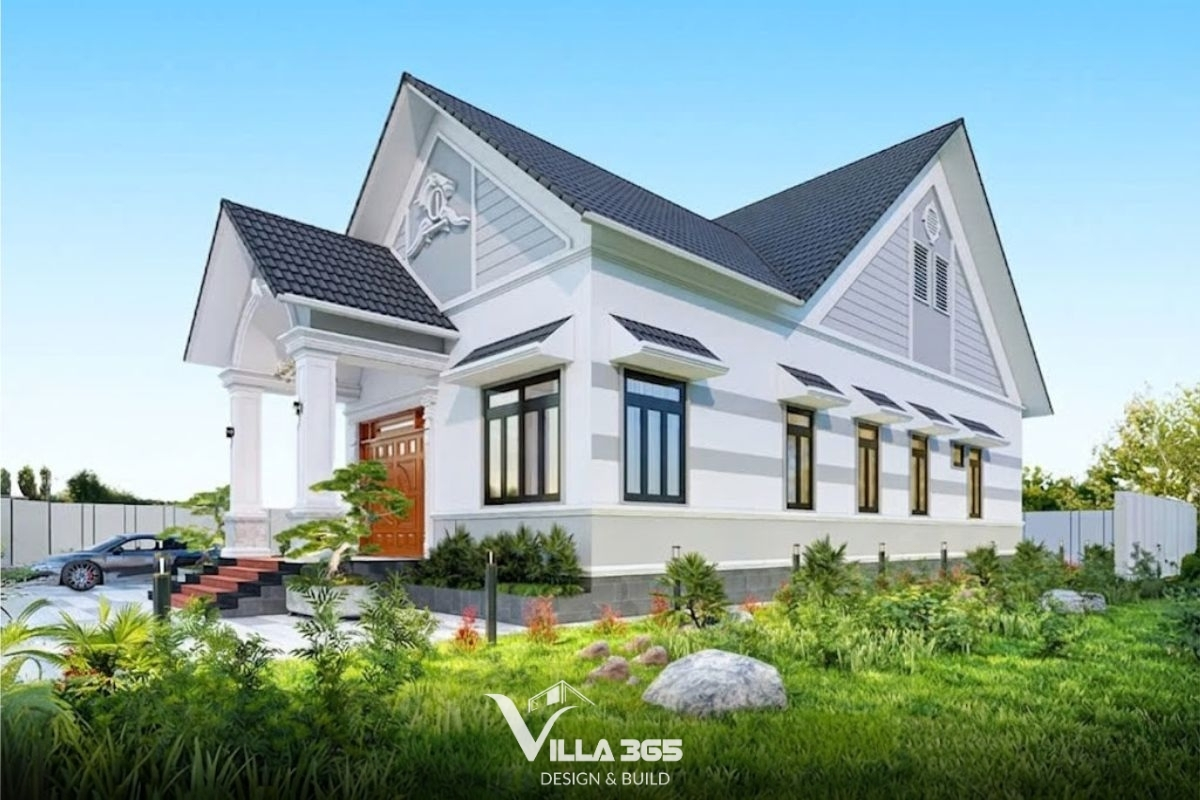 Biệt thự nhà vườn tân cổ điển 1 tầng mang lại không gian sống tiện nghi, gần gũi thiên nhiên 