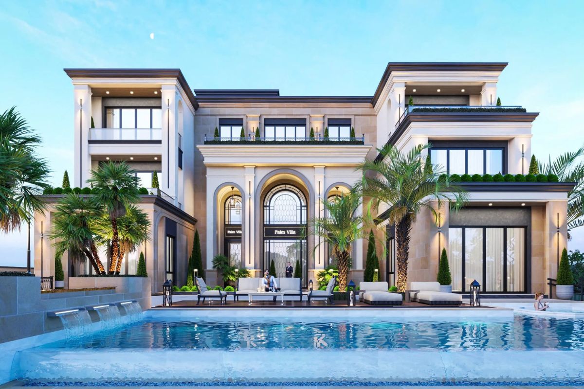 Biệt thự nhà vườn tân cổ điển có hồ bơi mang đến trải nghiệm nghỉ dưỡng cao cấp (Ảnh: Sưu tầm) 