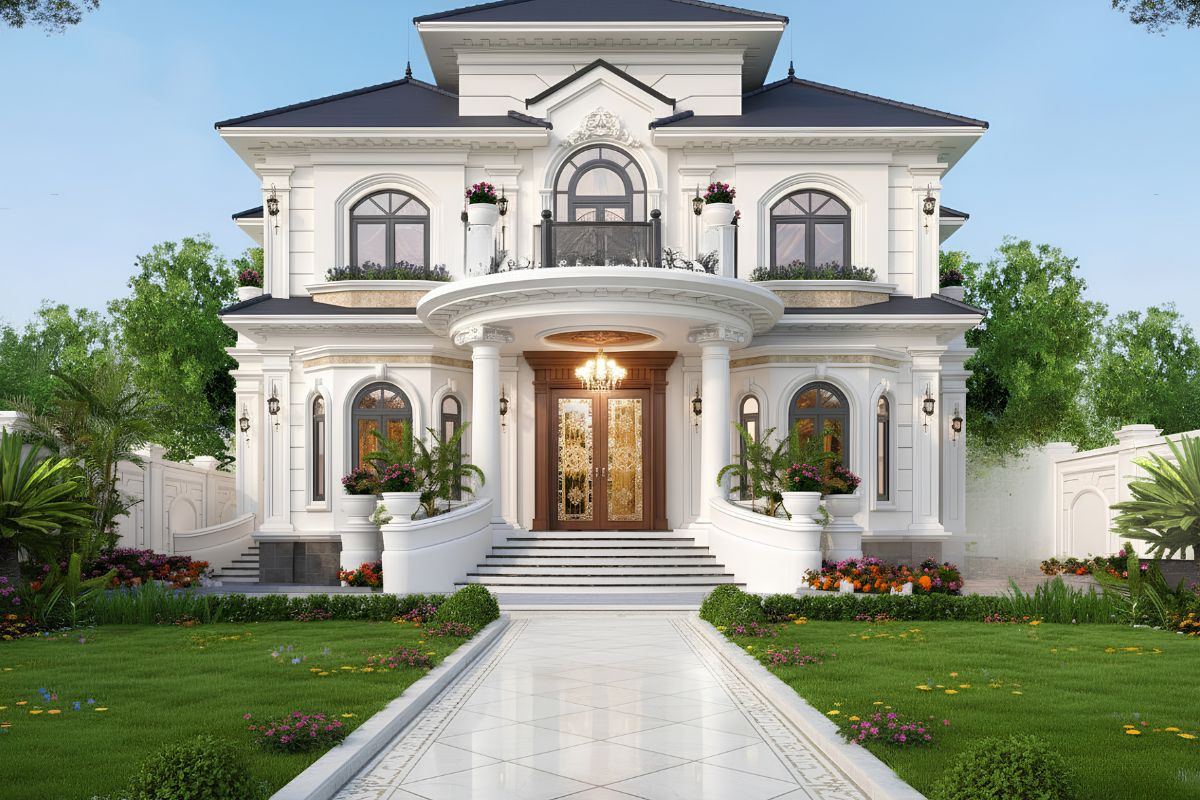 Thiết kế biệt thự nhà vườn chú trọng lối đi và cây xanh dẫn dắt không gian  (Ảnh: Sưu tầm)