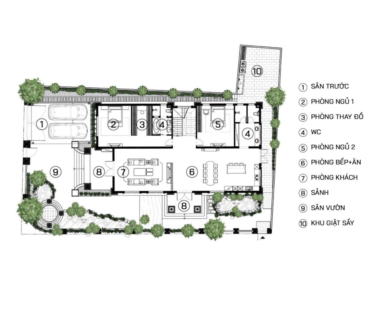 Biệt thự nhà vườn tân cổ điển 1 tầng tối ưu tiện nghi và di chuyển (Ảnh: Sưu tầm)