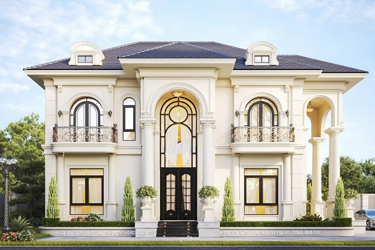 Thiết kế biệt thự tân cổ điển 2 tầng 1 tỷ trên diện tích 200m² với không gian sống tiện nghi, cân đối. (Ảnh: Sưu tầm)