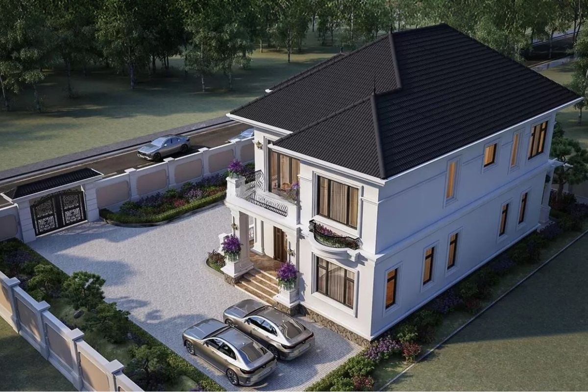 Thiết kế quá cầu kỳ khiến chi phí biệt thự tân cổ điển 2 tầng 1 tỷ tăng cao (Ảnh: Sưu tầm)