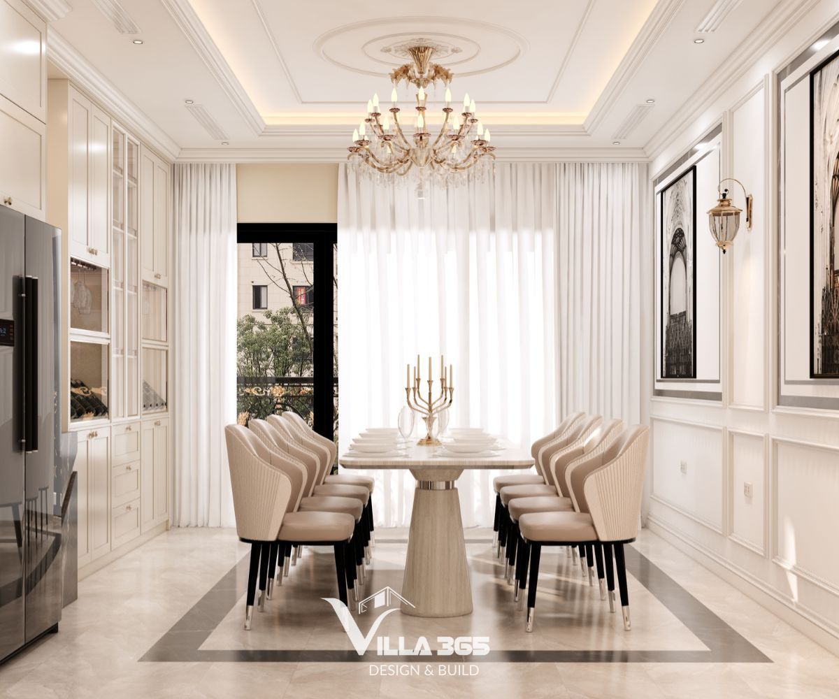 Biệt thự tân cổ điển ưu tiên sử dụng nội thất làm từ chất liệu cao cấp sẽ đẩy tổng chi phí cao hơn mức dự toán cơ bản