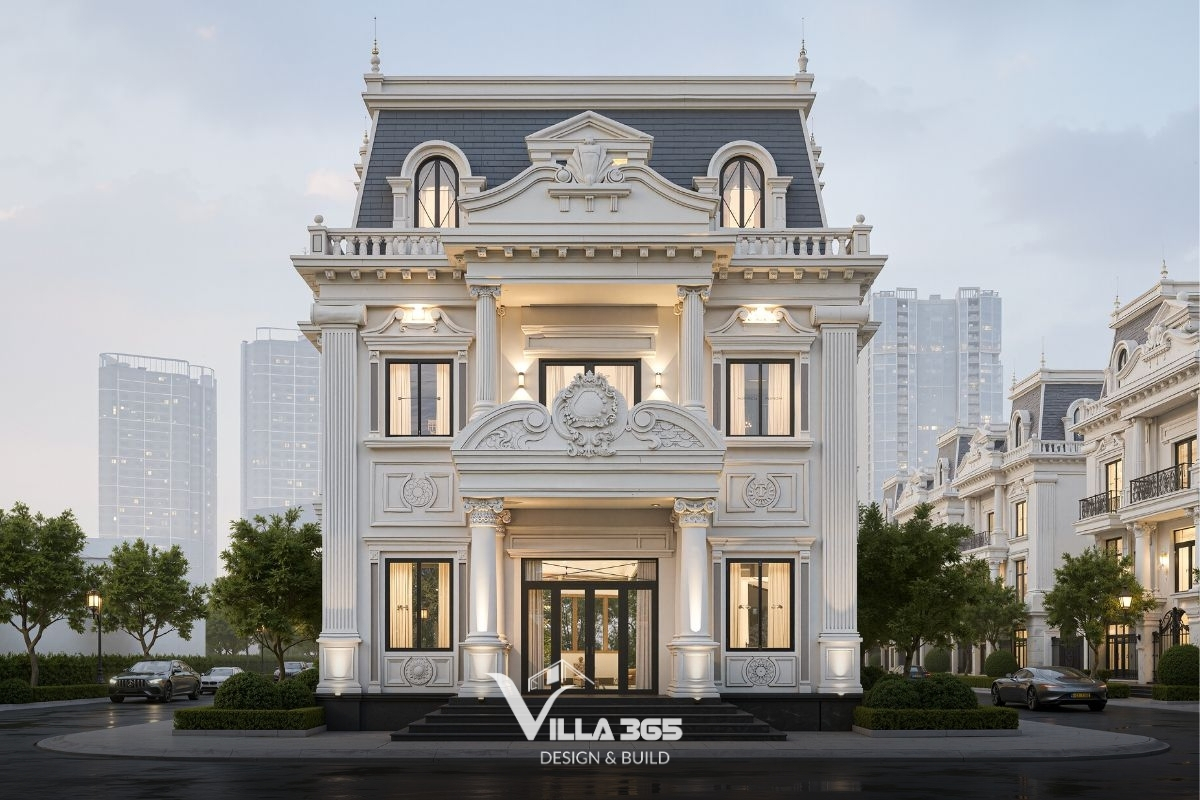 Thiết kế biệt thự 2 tầng tân cổ điển mái Mansard mang đến đẳng cấp châu Âu ngay giữa lòng phố thị 