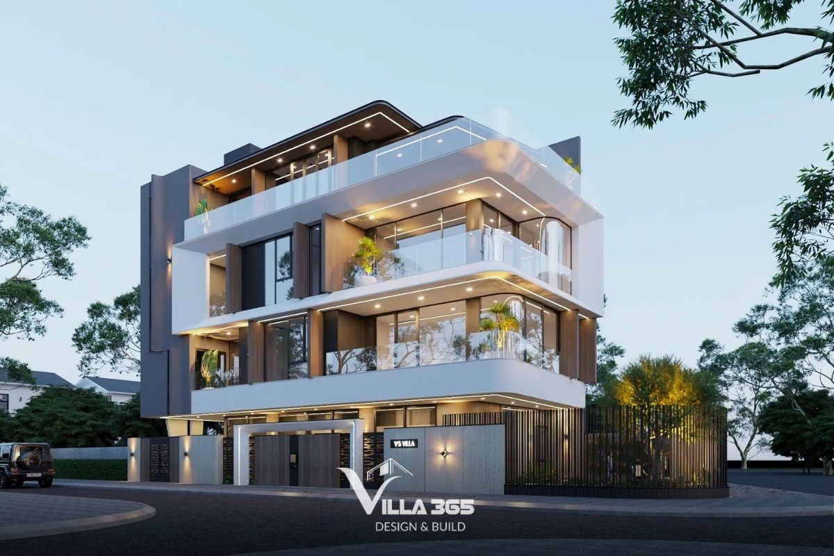 Mẫu biệt thự 4 tầng hiện đại phong cách Luxury thể hiện đẳng cấp qua vật liệu và chi tiết tinh xảo (Ảnh: Sưu tầm)