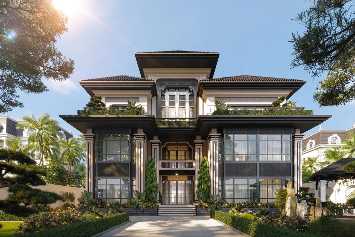 Biệt thự Đông Dương kết hợp truyền thống và hiện đại, phù hợp hoàn hảo với khí hậu Việt Nam (Ảnh: Sưu tầm)