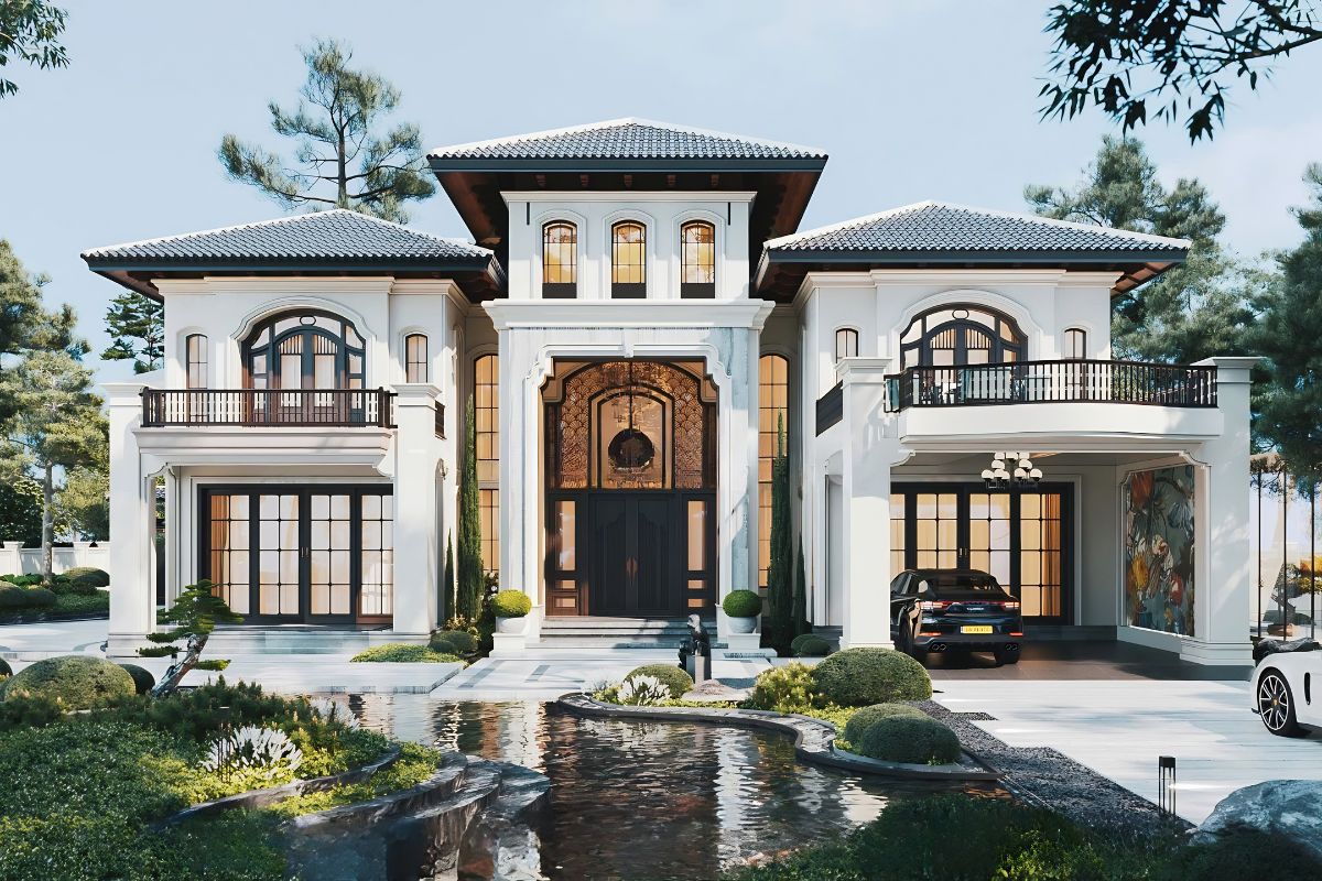 Biệt thự Indochine 2 tầng cân bằng giữa công năng và diện tích sử dụng (Ảnh: Sưu tầm)