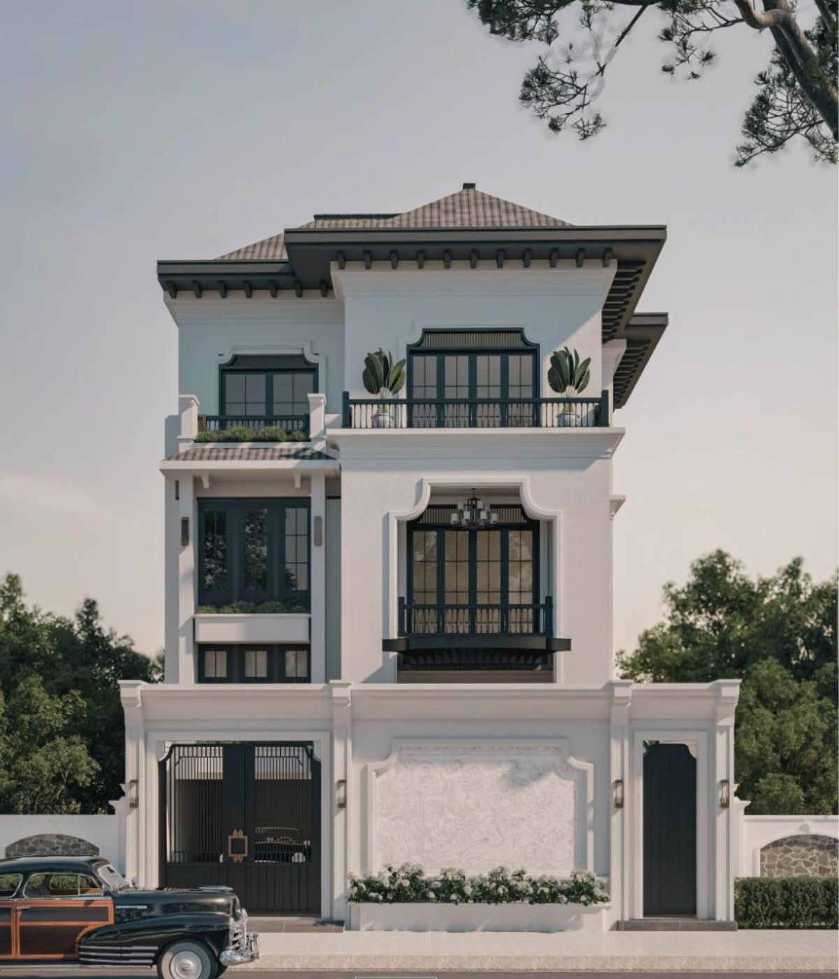 Tổng thể tạo nên một nhà Indochine đẹp phù hợp xu hướng sống mới (Ảnh: Sưu tầm)