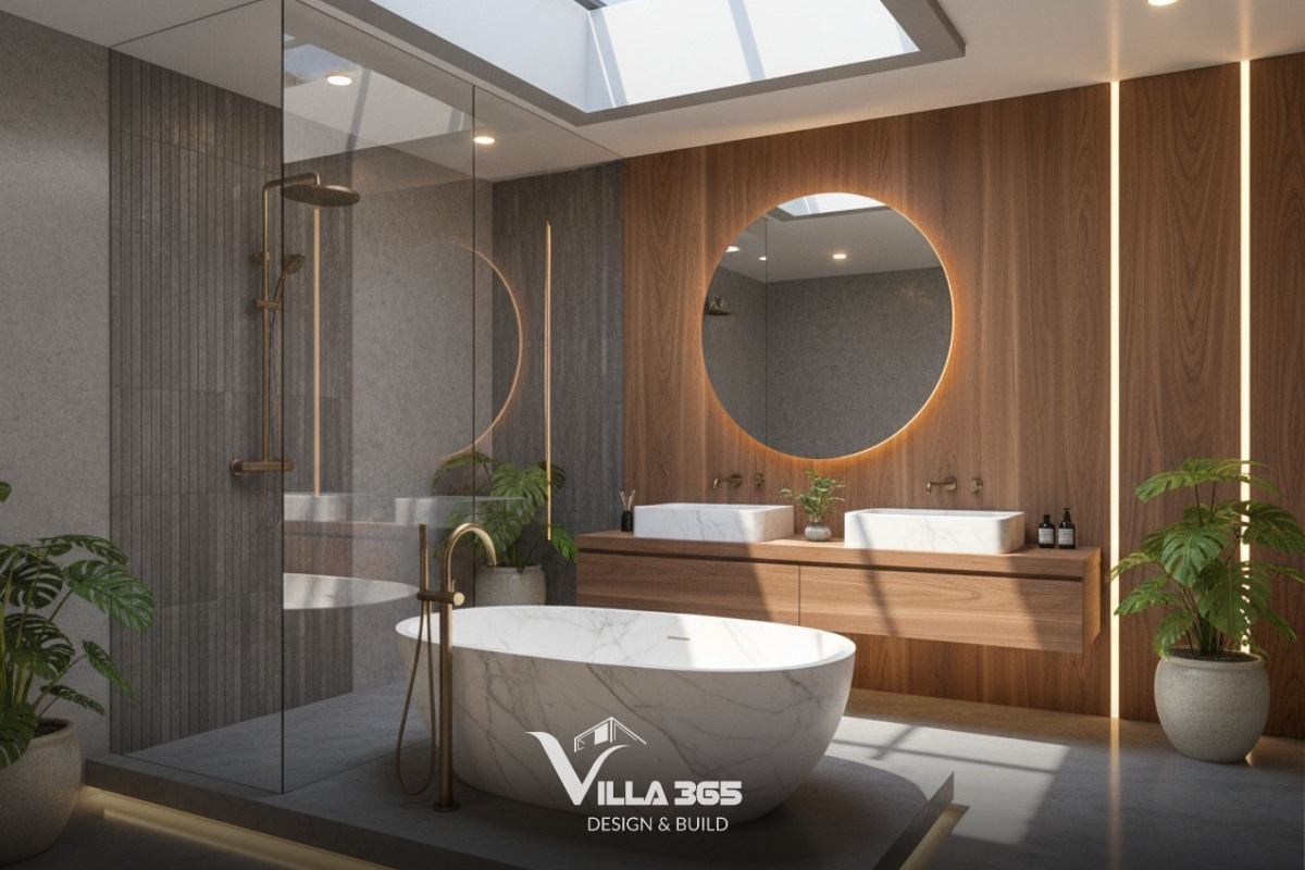 Giếng trời giúp tối ưu ánh sáng tự nhiên cho phòng tắm