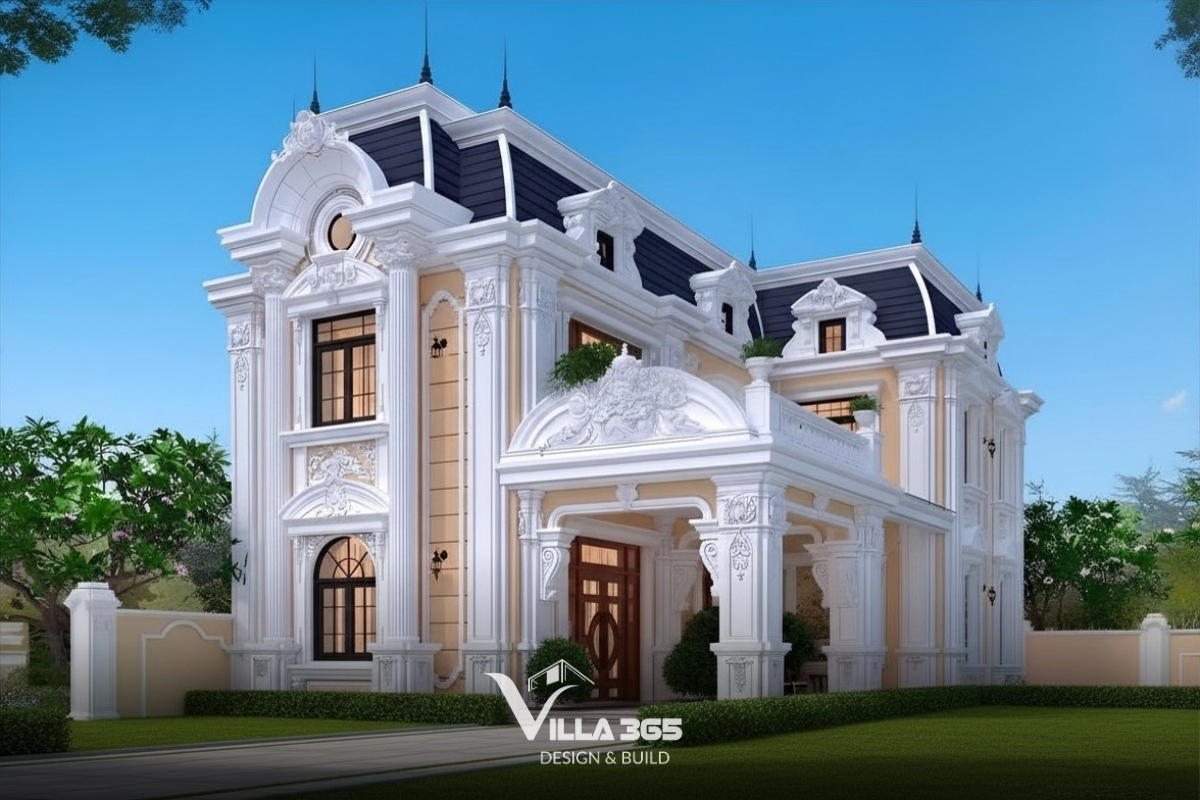 Đặc trưng biệt thự cổ điển thể hiện rõ qua vẻ đẹp xa hoa, chuẩn mực và đậm chất hoàng gia