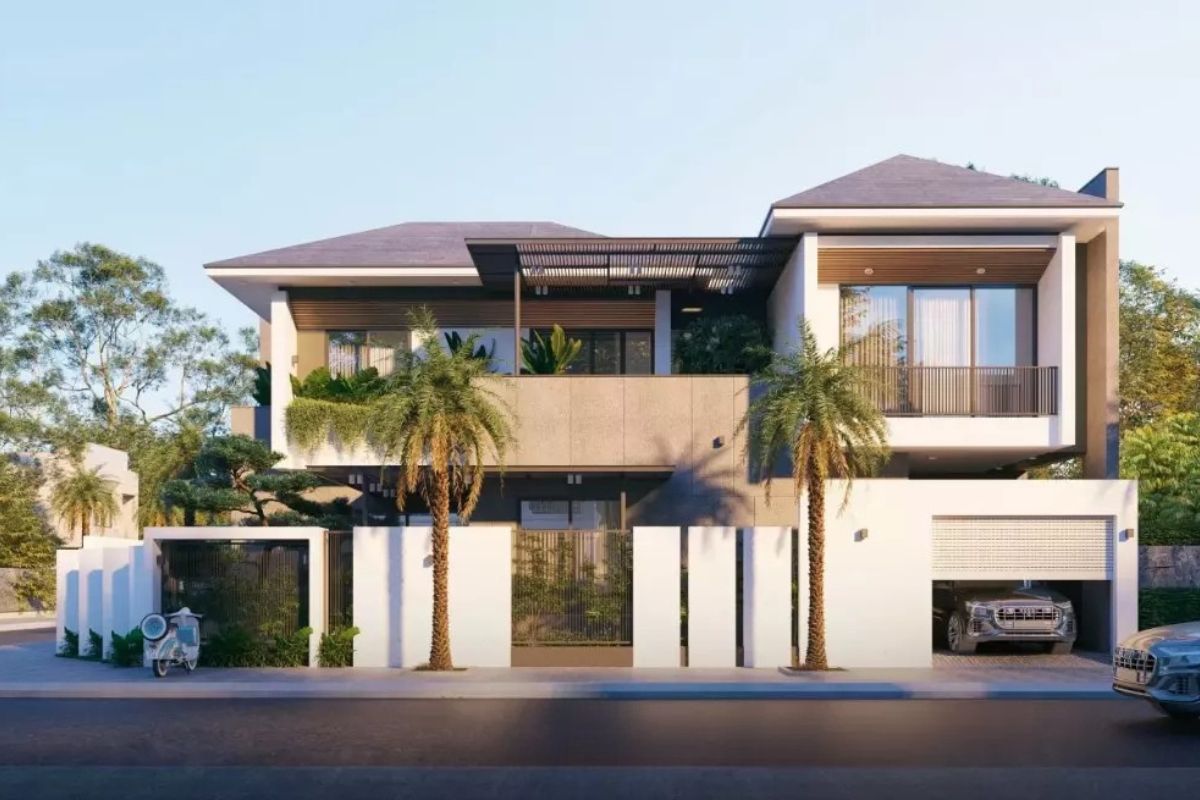 Gam màu trung tính là “linh hồn thị giác” trong thiết kế biệt thự phong cách Nhật Bản, tạo cảm giác nhẹ nhàng và thư giãn (Ảnh: Sưu tầm)