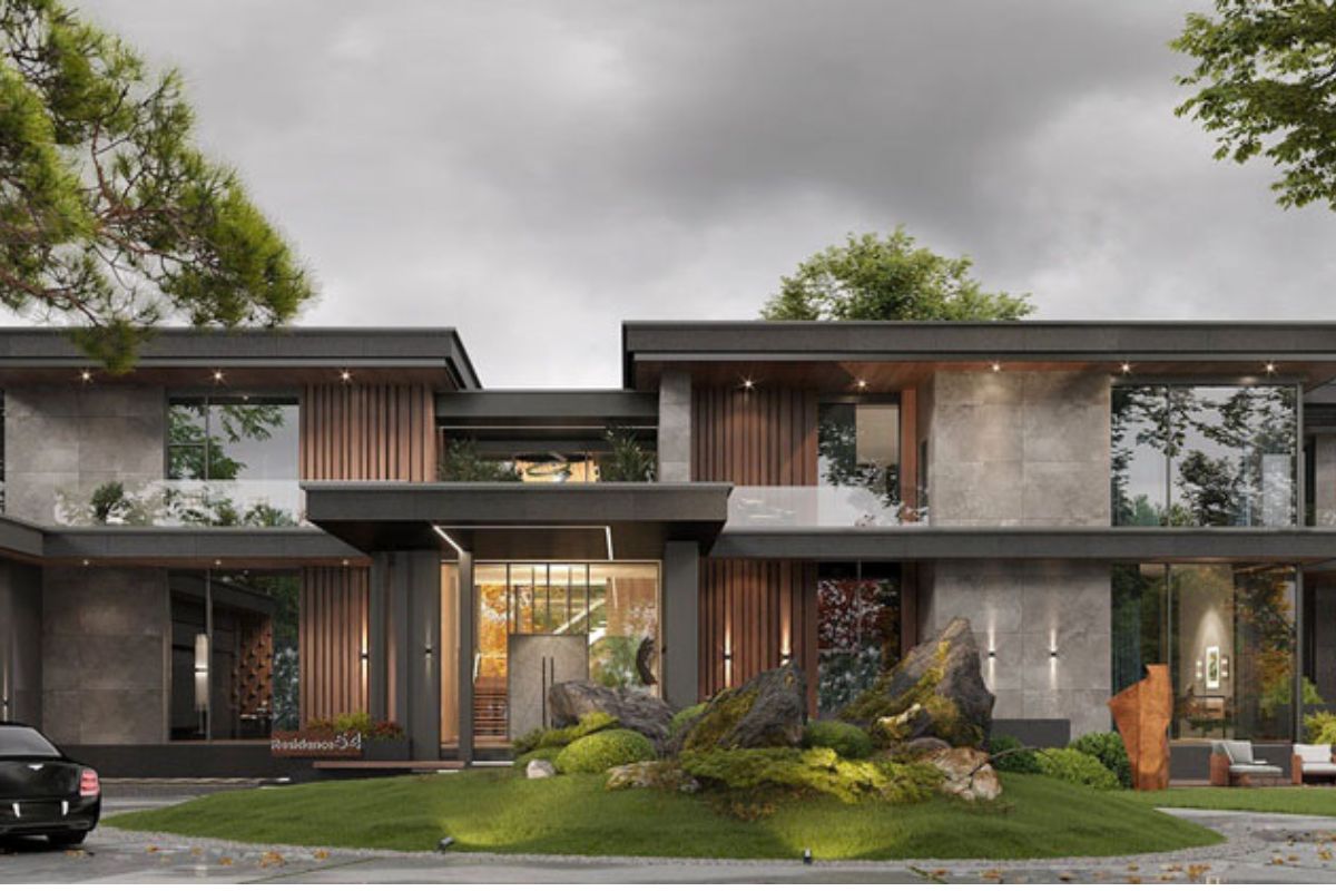 Biệt thự Nhật hiện đại kết hợp tinh thần tối giản với tiện nghi công nghệ (Ảnh: Sưu tầm)