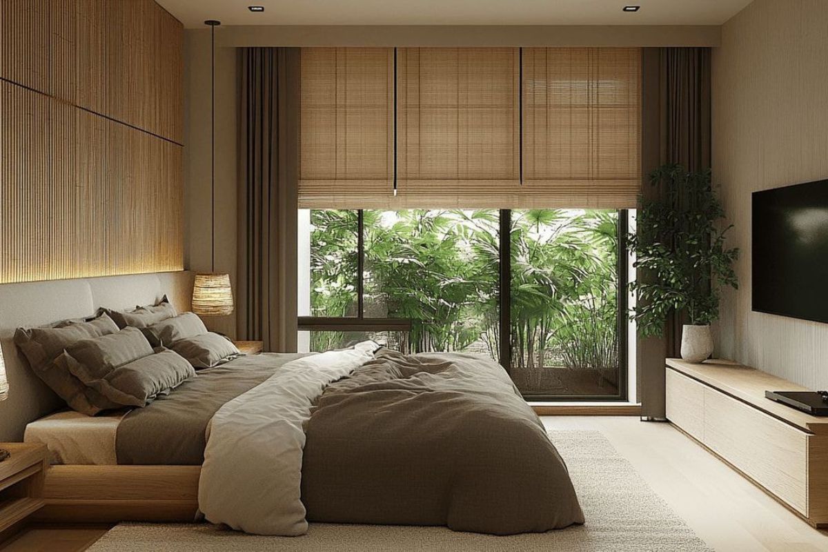 Phòng ngủ Zen mang lại cảm giác thư giãn đặc trưng của thiết kế biệt thự Zen (Ảnh: Sưu tầm)