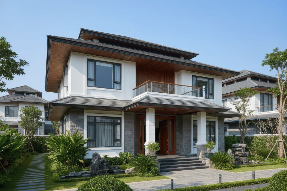 Công nghệ xử lý vật liệu giúp biệt thự tối giản Nhật bền lâu theo thời gian (Ảnh: Sưu tầm)