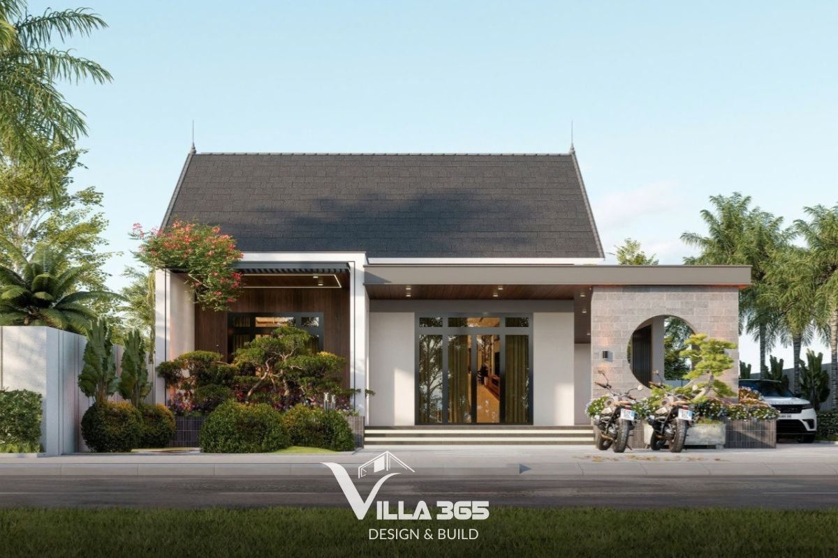 Mẫu biệt thự nhà vườn mini phù hợp với gia chủ yêu thích không gian sống xanh, kết nối gần gũi với thiên nhiên