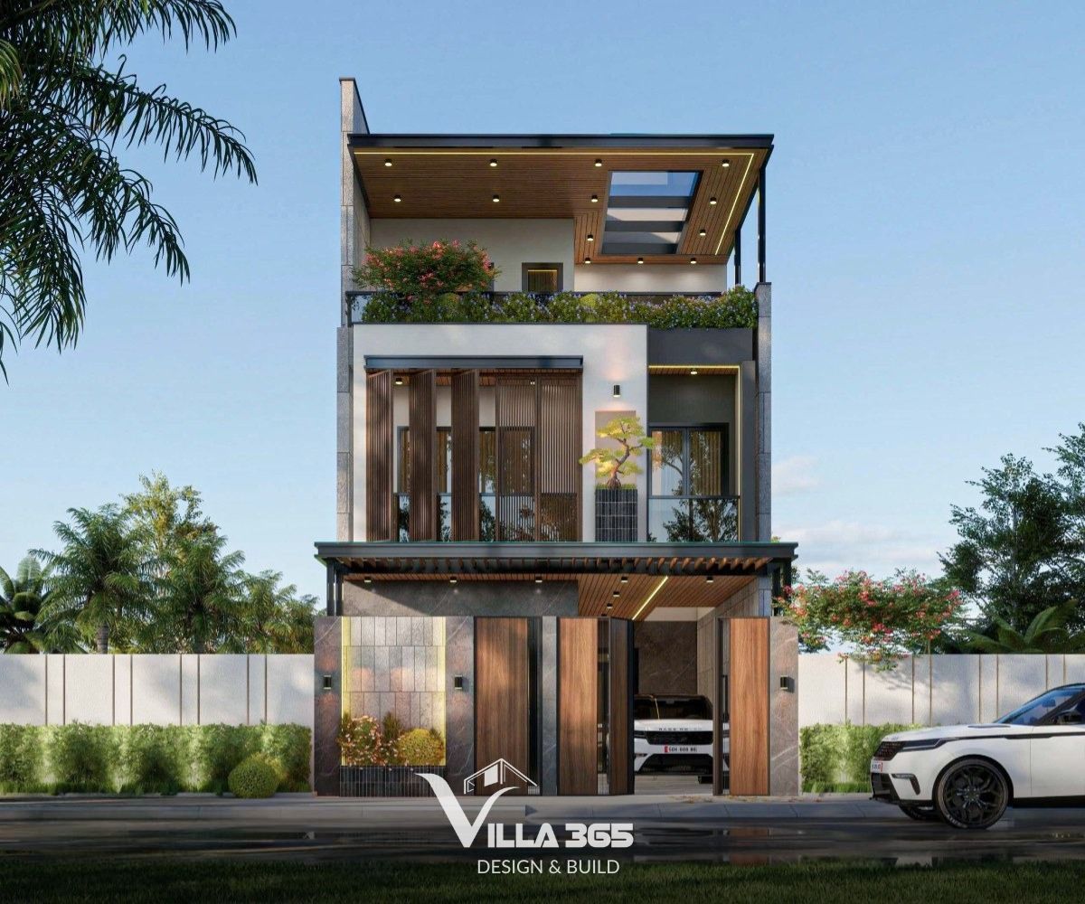 Mẫu biệt thự phố (mini) xử lý mặt tiền tinh tế, khai thác hiệu quả diện tích xây dựng