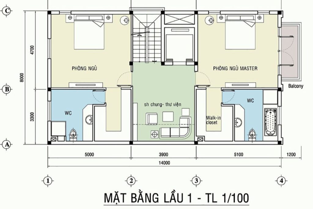 Tầng trên là không gian riêng tư của từng thành viên, nơi tiêu chuẩn tiện nghi và sự tĩnh lặng được đặt lên hàng đầu