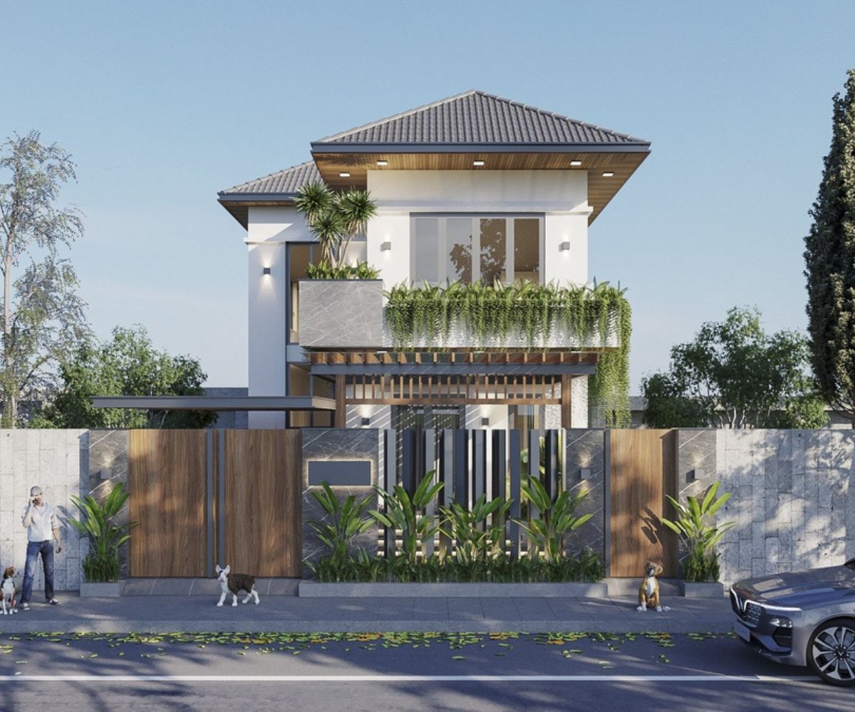 Tinh giản và hiện đại cùng mẫu biệt thự 2 tầng 10x20m mái Nhật thanh lịch (Ảnh: Sưu tầm)