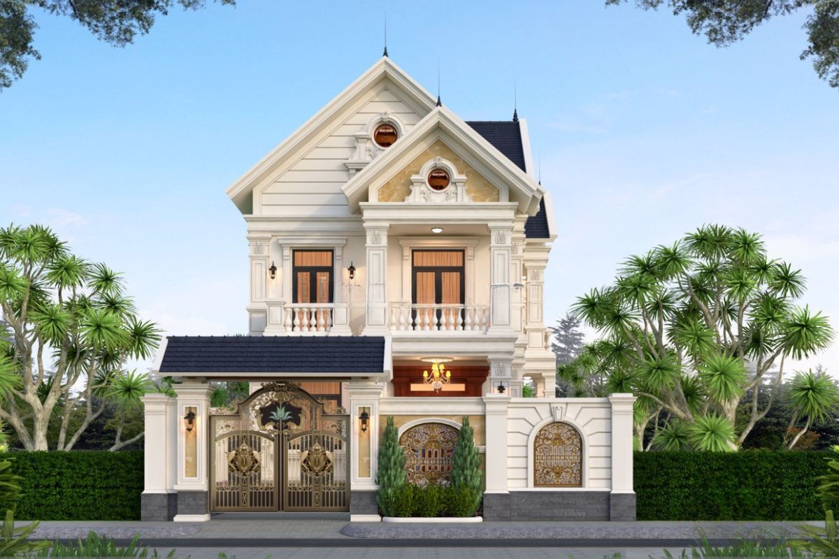 Ngoại thất mềm mại, tinh tế giúp biệt thự 2 tầng đẹp trở nên nổi bật nhưng không quá cầu kỳ (Ảnh: Sưu tầm)