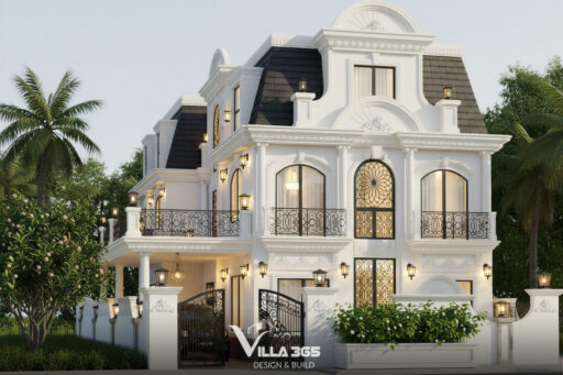 Mẫu biệt thự 2 tầng mái Mansard