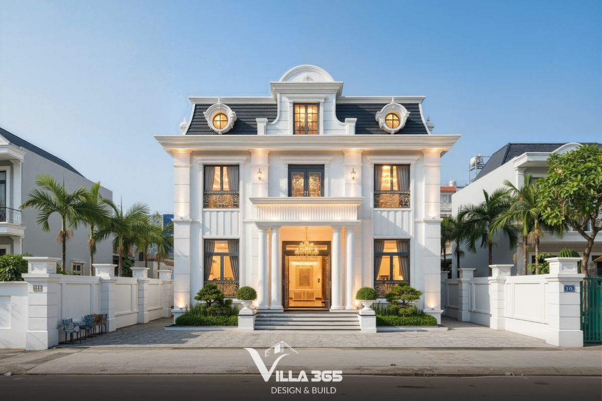 Biệt thự tân cổ điển mái Mansard (900m2 - Quận 12 - CĐT: Bác Tỷ) nhẹ nhàng mang đến vẻ đẹp thanh thoát, tinh giản nhưng vẫn đầy cuốn hút 