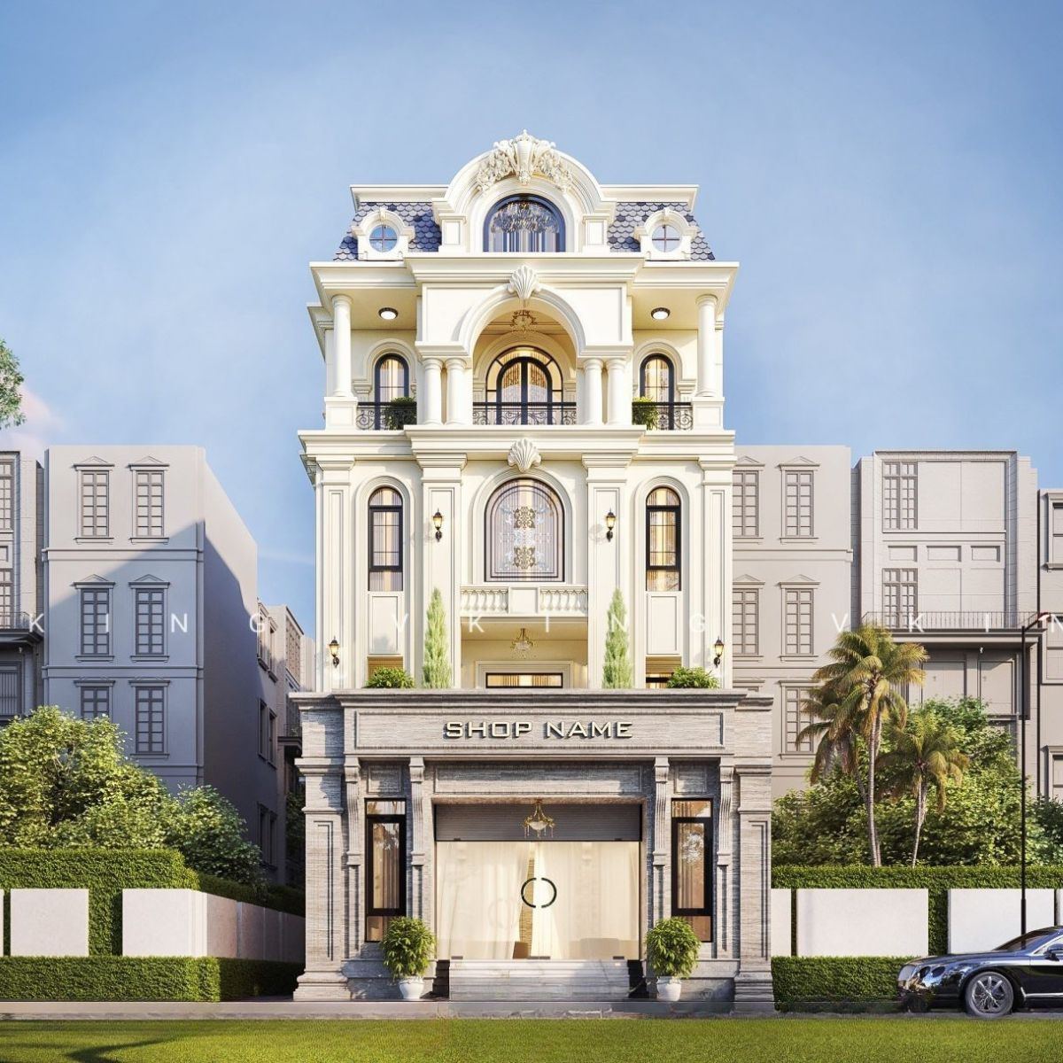 99+ Mẫu biệt thự 200m2 đẹp & bảng dự toán chi phí chi tiết 2026 10 Mẫu biệt thự 200m2 sang trọng phong cách Châu Âu luôn là biểu tượng của sự tinh tế và đẳng cấp bền vững (Ảnh: Sưu tầm)