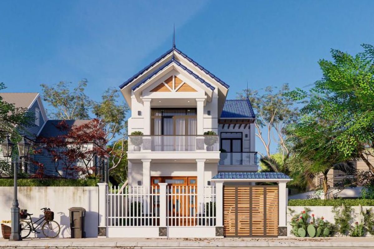 99+ Mẫu biệt thự 200m2 đẹp & bảng dự toán chi phí chi tiết 2026 11 Biệt thự 200m2 mái Thái có thiết kế mái thanh thoát, giảm nhiệt và thoát nước tốt (Ảnh: Sưu tầm)