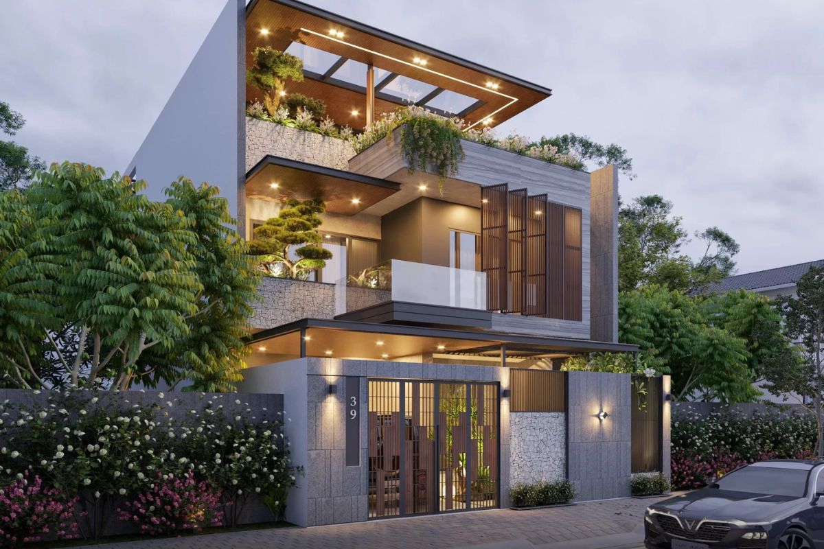 99+ Mẫu biệt thự 200m2 đẹp & bảng dự toán chi phí chi tiết 2026 23 Mẫu biệt thự 200m2 không chỉ là không gian sống mà còn là tuyên ngôn phong cách, thể hiện đẳng cấp và tầm nhìn của gia chủ (Ảnh: Sưu tầm)