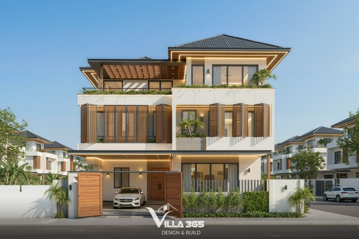 Thiết kế nhà 5 phòng ngủ hiện đại giúp tối ưu thông gió và giảm nhiệt hiệu quả