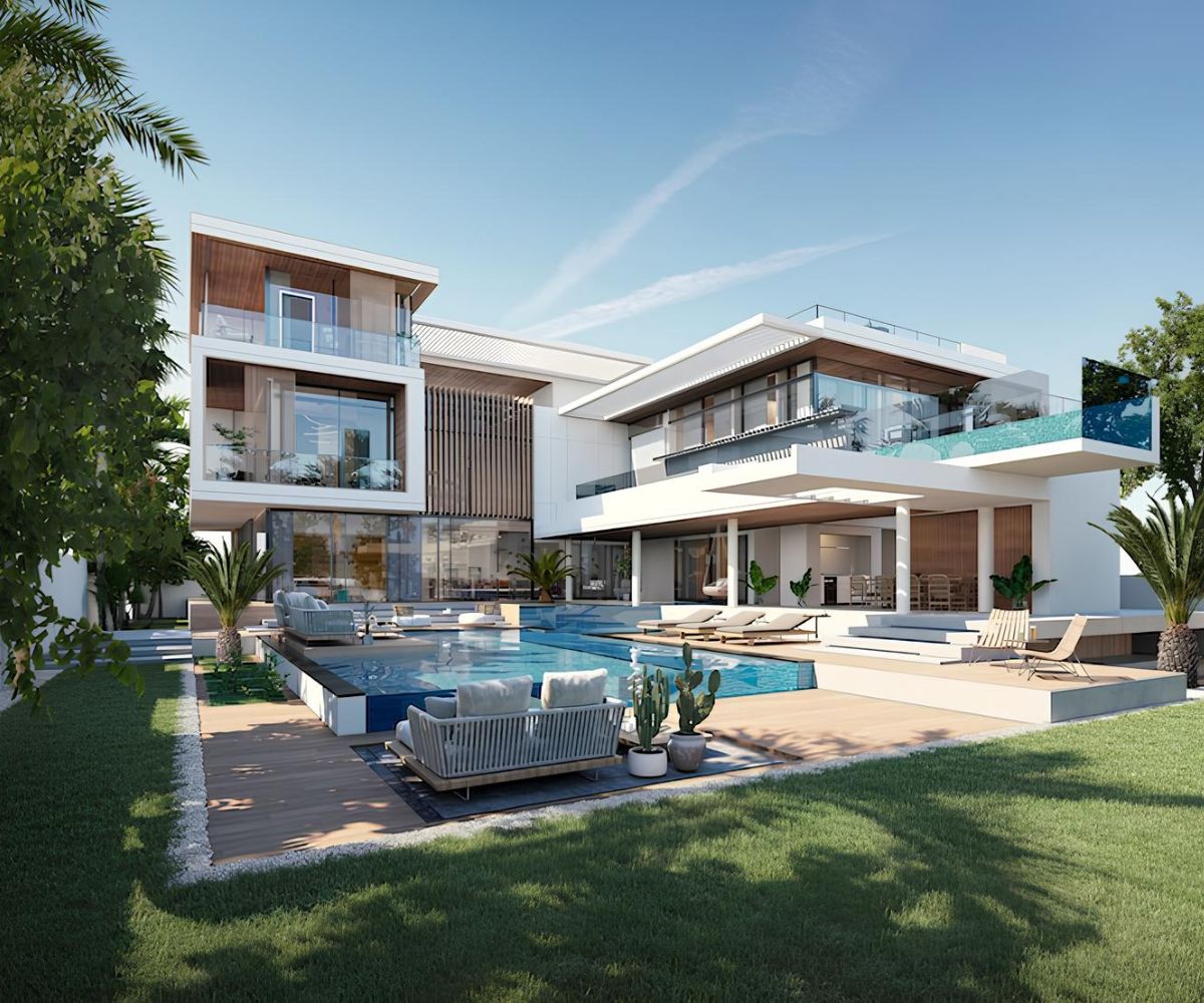 Thiết kế biệt thự hiện đại 500m2 ưu tiên không gian mở và kết nối mạnh mẽ với thiên nhiên (Ảnh: Sưu tầm)