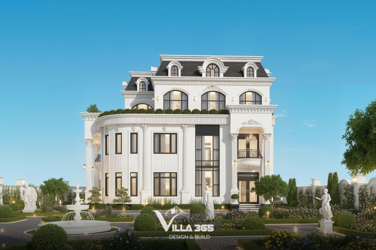 Thiết kế biệt thự 500m2 kiểu Pháp mang vẻ đẹp sang trọng, quý phái và trường tồn theo thời gian 