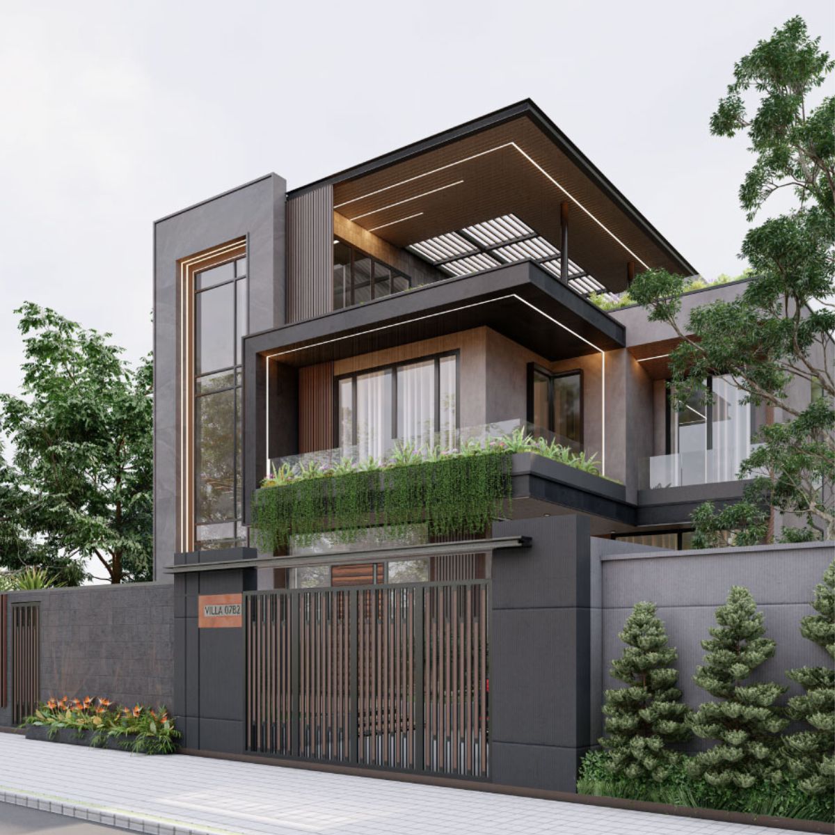 Biệt thự chữ L 3 tầng gây ấn tượng với kiến trúc bề thế và không gian sống đẳng cấp  (Ảnh: Sưu tầm)