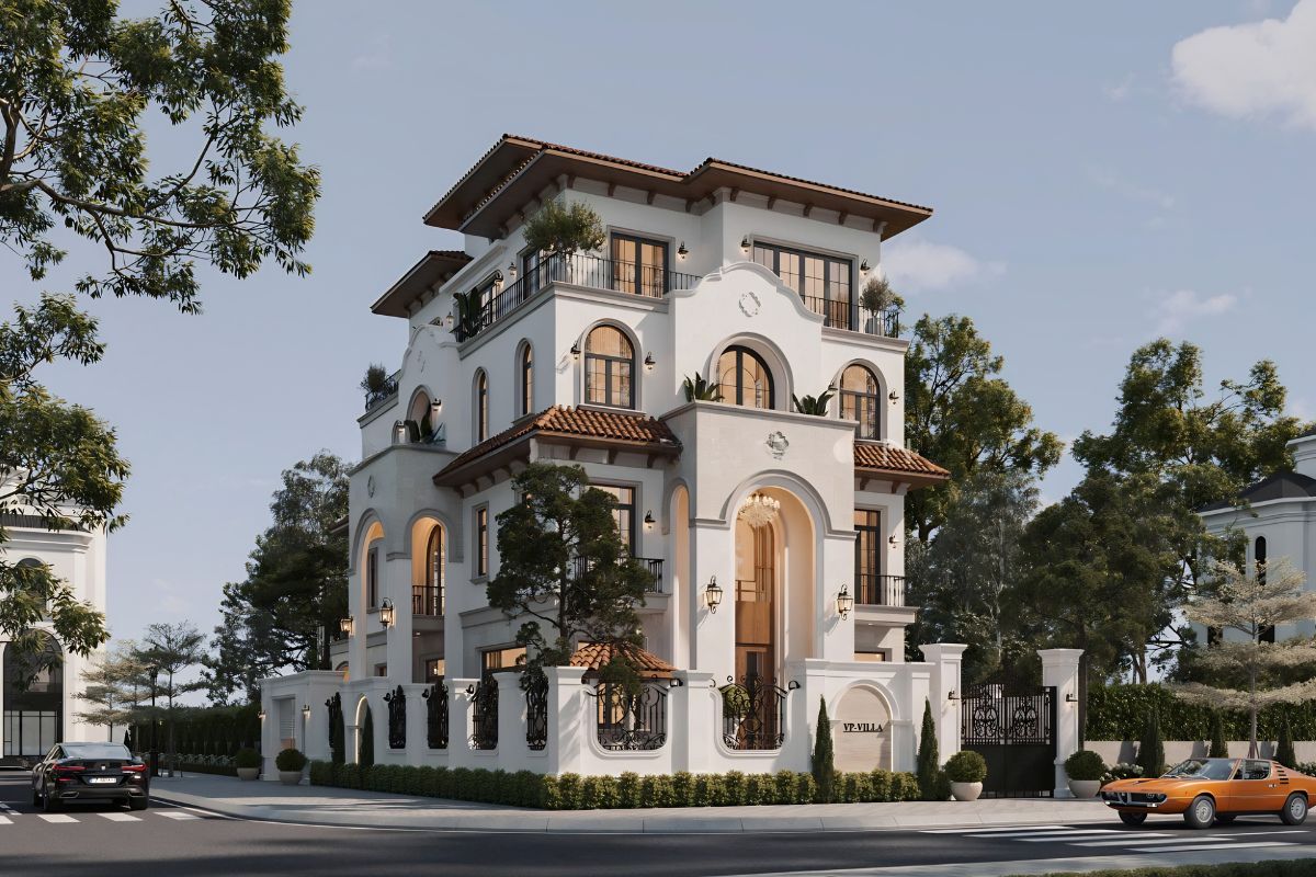 Biệt thự mediterranean gây ấn tượng với hệ cửa kính lớn và tầm nhìn thoáng rộng (Ảnh: Sưu tầm)