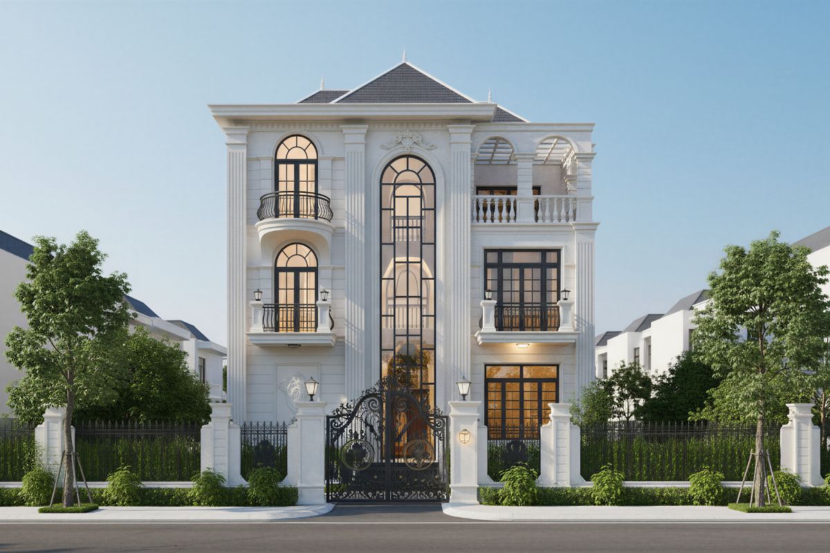 Biệt thự đơn lập là gì? Ưu nhược điểm & lý do nên xây năm 2026 13 Biệt thự đơn lập phong cách Châu Âu – đỉnh cao của kiến trúc sang trọng và tinh tế