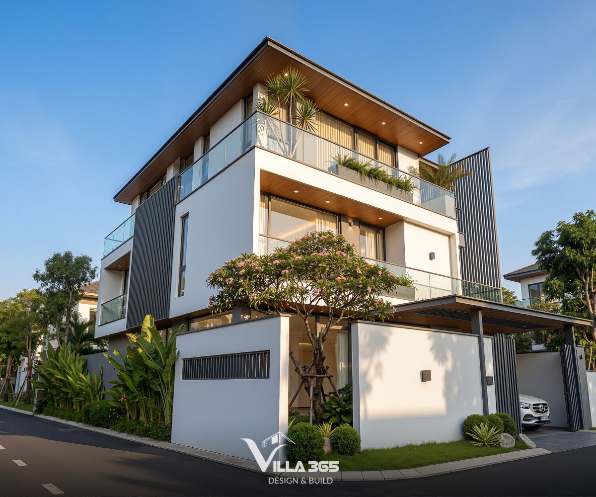 Mẫu biệt thự mái bằng đẹp nâng cao giá trị thẩm mỹ và thương mại