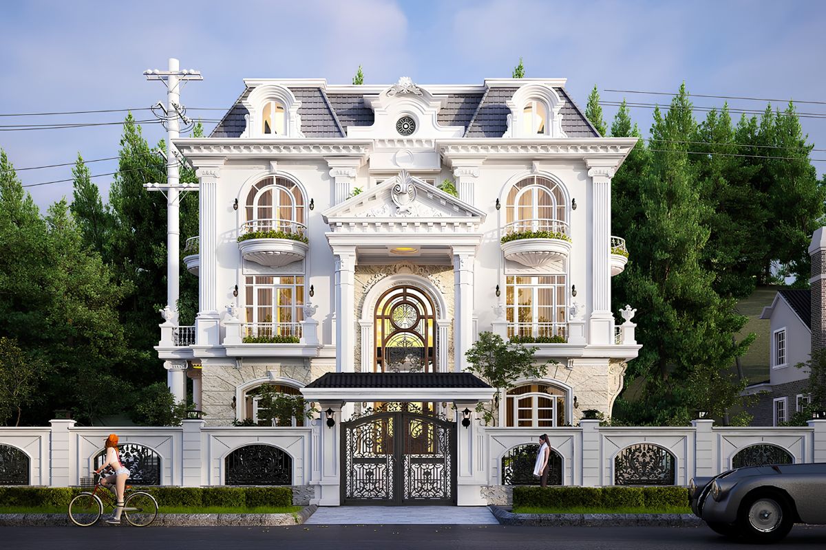Thiết kế ba tầng giúp mở rộng công năng mà vẫn giữ được sự sang trọng và cân đối cho tổng thể công trình (Ảnh: Sưu tầm)