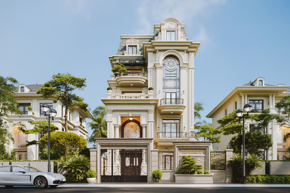 Biệt thự kiểu Pháp mái Mansard luôn nổi bật với vẻ đẹp cổ điển, sang trọng và đầy quyền quý (Ảnh: Sưu tầm)