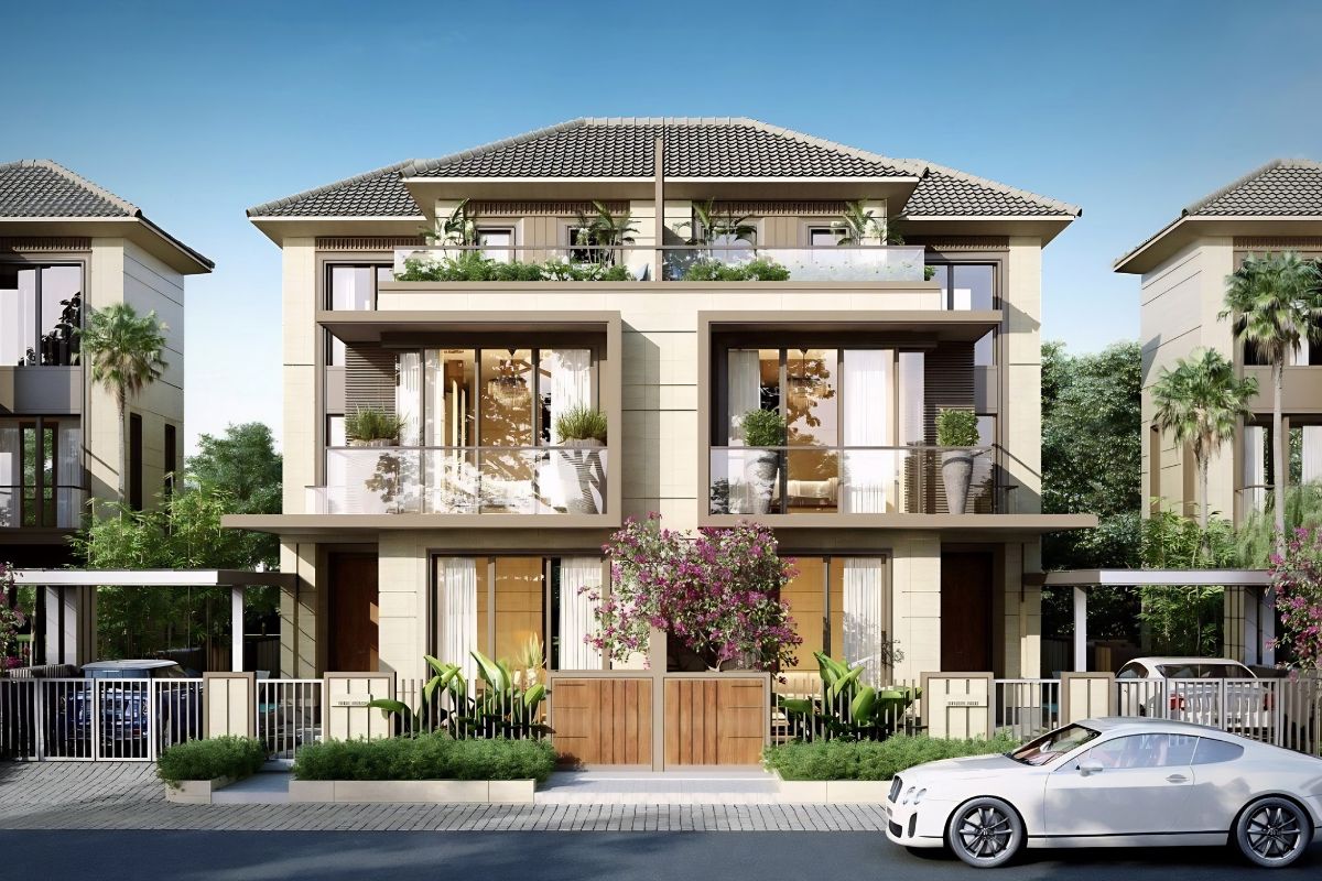 Biệt thự song lập là gì? Ưu nhược điểm, xu hướng năm 2026 10 Mẫu nhà song lập đẹp mái Nhật – thanh thoát, tinh tế và phù hợp khí hậu Việt Nam (Ảnh: Sưu tầm)