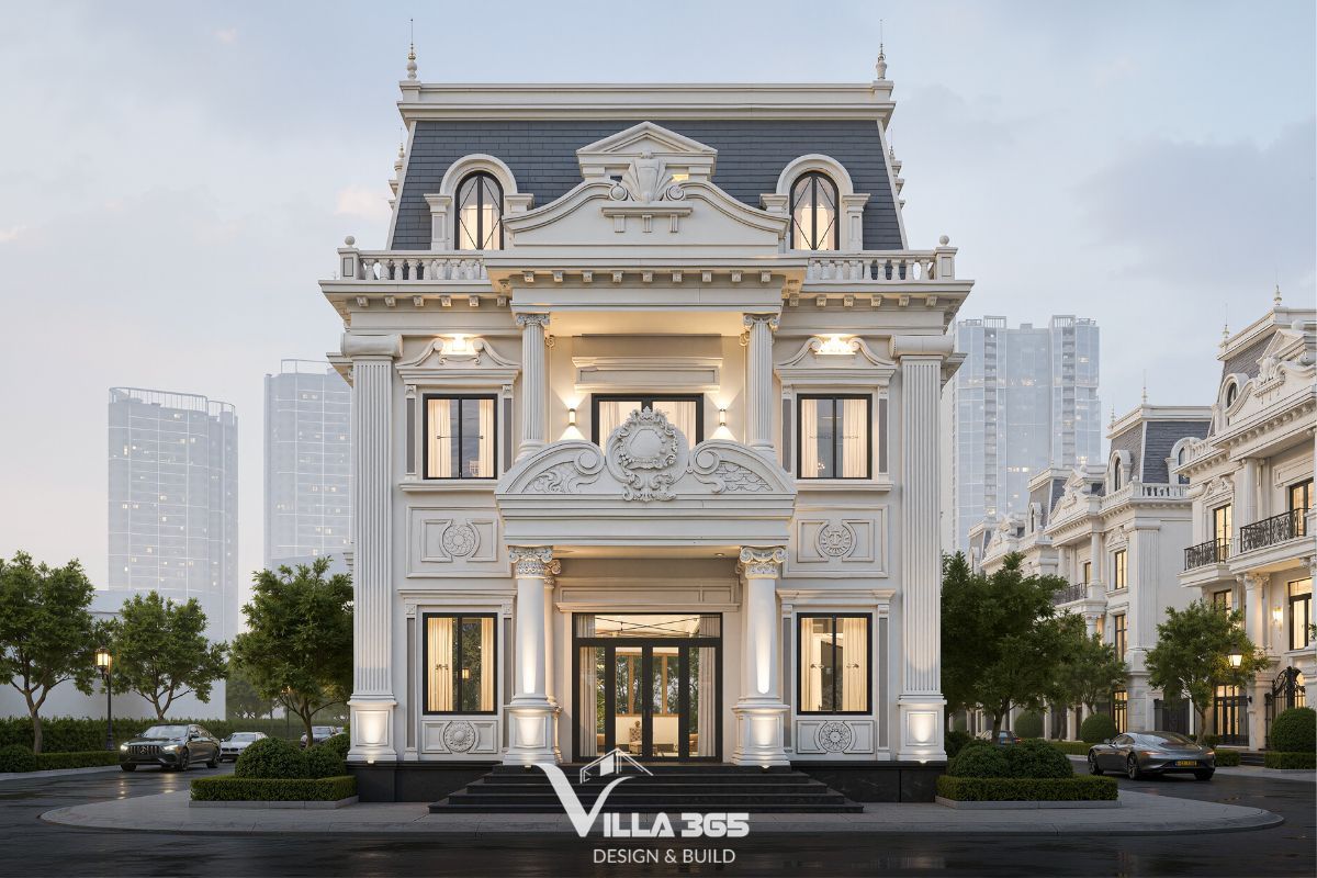 Biệt thự tân cổ điển châu Âu kiểu Pháp nổi bật với vẻ đẹp quyền quý và trường tồn theo thời gian 
