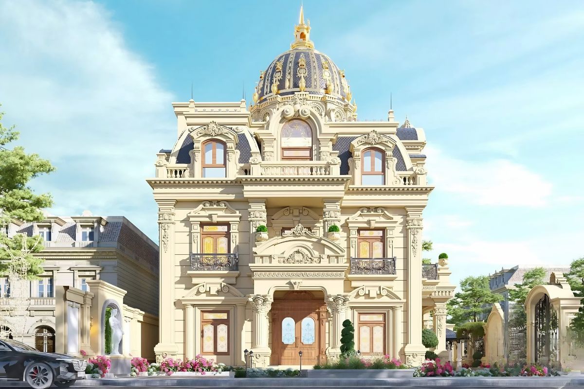 Thiết kế biệt thự 250m2 kiểu Pháp mang vẻ đẹp cổ điển, tinh tế (Ảnh: Sưu tầm)