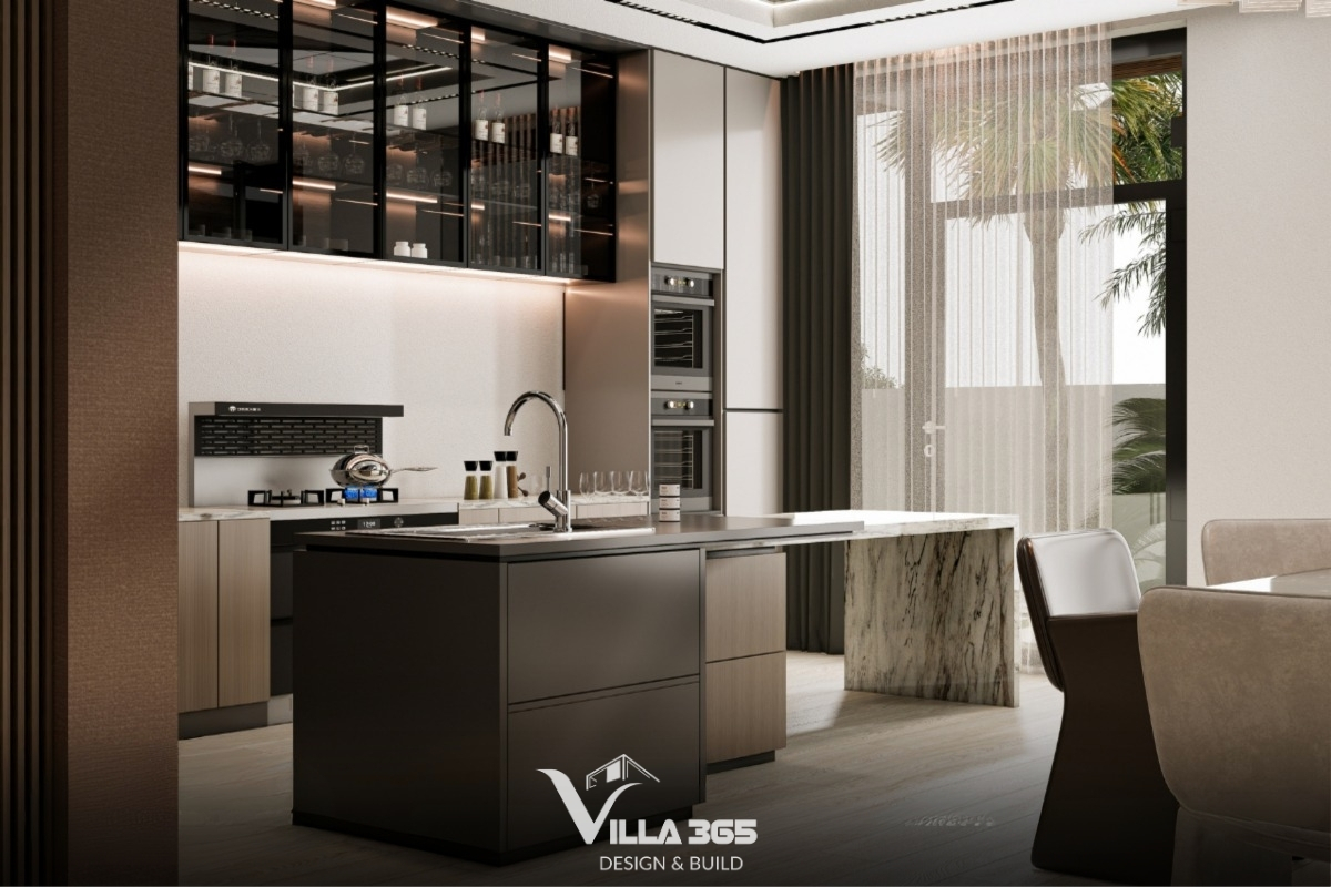 Layered Villa - Giải pháp thiết kế không gian cho gia đình nhiều thế hệ 7 Đá, gỗ và kim loại tạo nên hệ ngôn ngữ vật liệu đa lớp, phù hợp nhiều độ tuổi