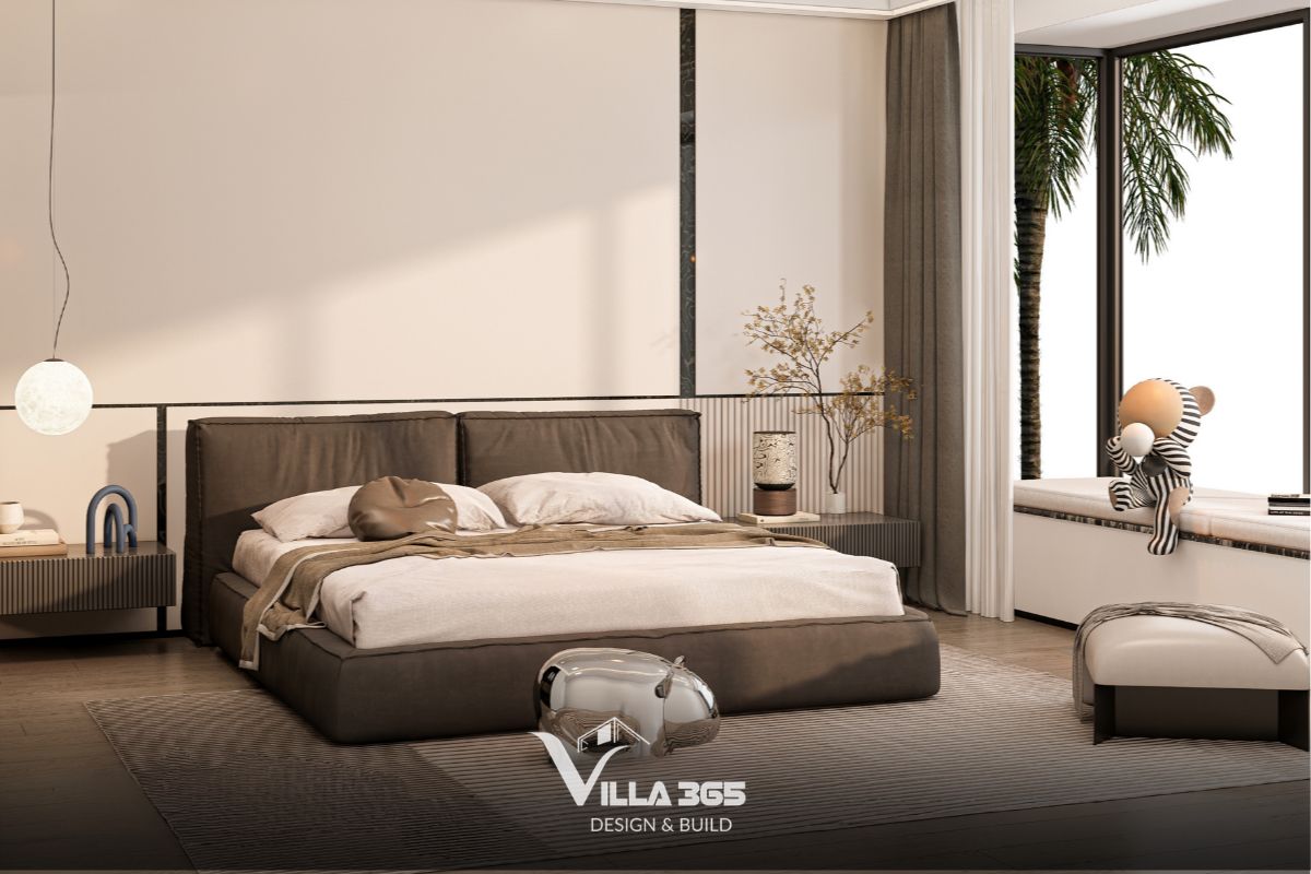 Thiết kế nội thất biệt thự The Garden Villa mang tinh thần Zen và dấu ấn bản địa 7 Vật liệu gỗ giữ vai trò chủ đạo, định hình bản sắc ấm áp và gần gũi cho nội thất