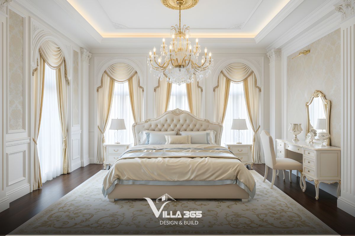 Thiết kế nội thất The Serene Legacy – vun đắp khoảng riêng cho gia đình ba thế hệ 7 Ánh sáng được kiểm soát qua rèm hai lớp nhằm tăng chiều sâu không gian và cảm xúc trải nghiệm nội thất