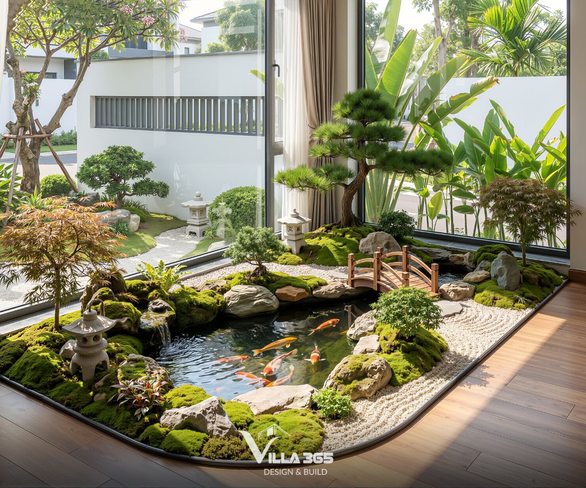 Sử dụng cây xanh, bể cá phong thủy giúp hoàn thiện nhà hợp mệnh Thủy và gia tăng sinh khí tự nhiên 