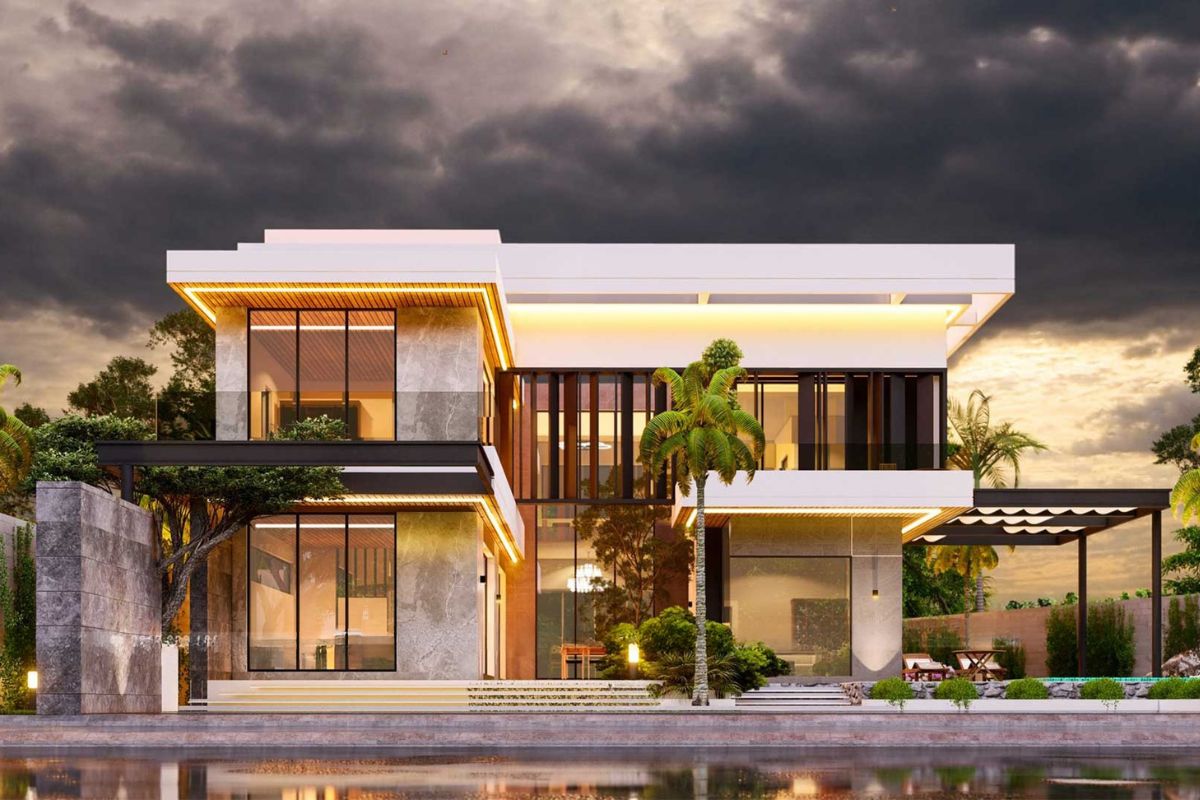 Mẫu thiết kế biệt thự 400m2 đẳng cấp, bản vẽ công năng & báo giá 2026 2 Thiết kế biệt thự 400m2 đang trở thành xu hướng nổi bật nhờ khả năng tối ưu công năng, cảnh quan và trải nghiệm nghỉ dưỡng tại gia (Ảnh: Sưu tầm)