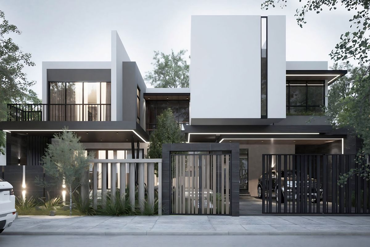 Mẫu thiết kế biệt thự 400m2 đẳng cấp, bản vẽ công năng & báo giá 2026 7 Thiết kế biệt thự 400m2 2 tầng ưu tiên không gian mở, tận dụng ánh sáng tự nhiên và kết nối sân vườn hiệu quả (Ảnh: Sưu tầm)