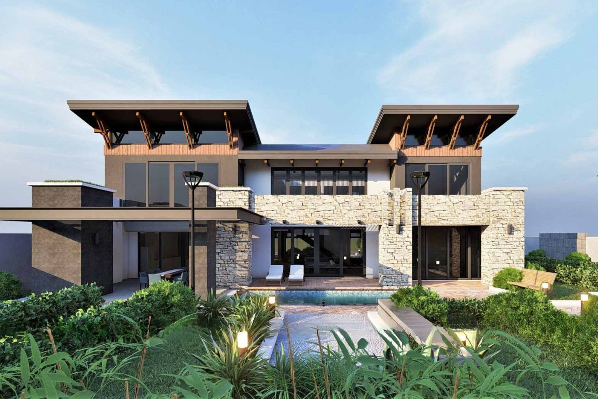Mẫu thiết kế biệt thự 400m2 đẳng cấp, bản vẽ công năng & báo giá 2026 12 Mẫu thiết kế biệt thự vườn 400m2 hướng đến trải nghiệm sống nghỉ dưỡng, thư giãn và cân bằng cùng thiên nhiên (Ảnh: Sưu tầm)