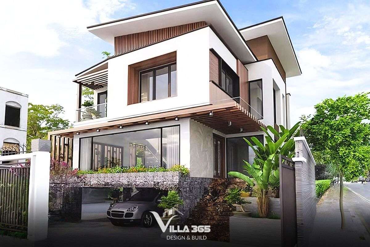 Mẫu thiết kế biệt thự 400m2 đẳng cấp, bản vẽ công năng & báo giá 2026 17 Thiết kế biệt thự hiện đại 400m2 ưu tiên không gian mở, giúp kết nối phòng khách, bếp và sân vườn liền mạch