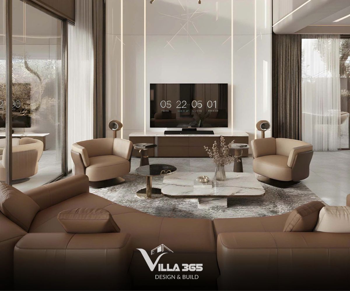 Thiết kế nội thất villa cao cấp giúp gia chủ khẳng định phong cách sống riêng thông qua vật liệu, màu sắc và bố cục không gian 