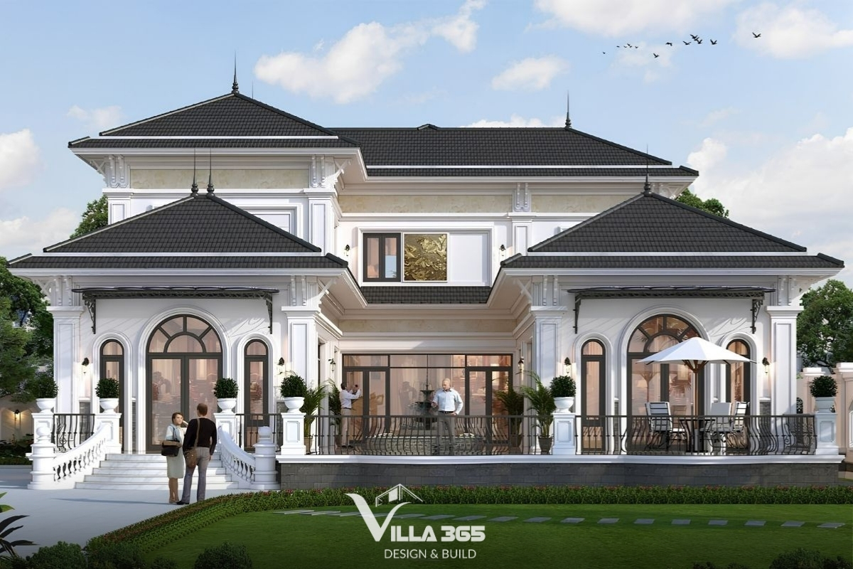 Mẫu biệt thự 2 tầng 5 phòng ngủ